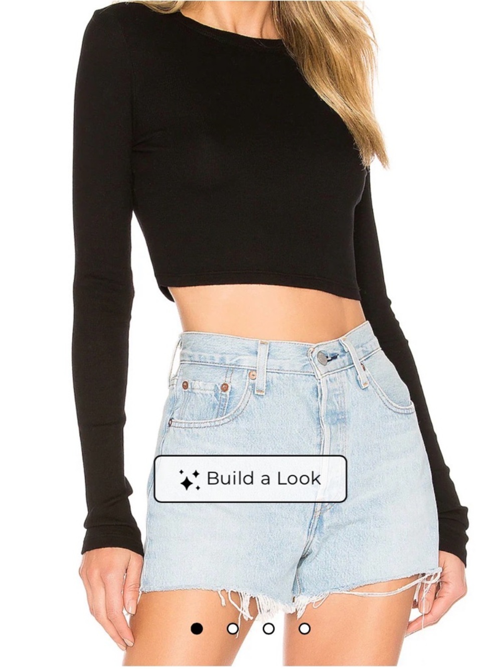 Cotton CitizenBlack Long Sleeve Crop Crew Top